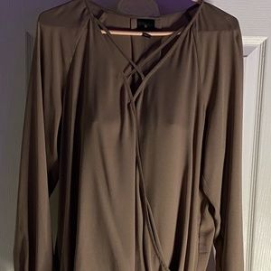 Silky Blouse with Cross over at neck